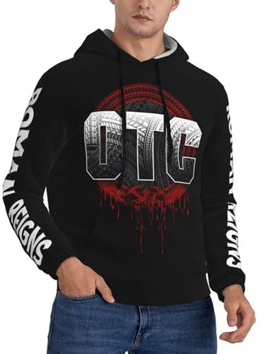 ZQLBAFYKP Herren The Table Head Reigns Roman Freizeit Sweatshirt Mode-Print mit Tasche Hoodie Frühling Herbst und Winter praktisches Hoodies Mehrfarbig L