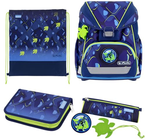 herlitz Schulranzen Set 6-teilig Ultralight XL Ergonomische Schultasche 1.Klasse Junge Mädchen Kinder 22 L