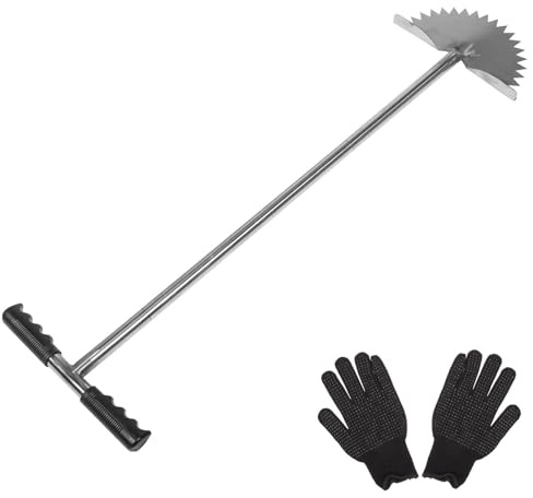 Kichvoe Outil de Jardinage Manuel Coupe-Bordures à Dents de Scie Demi-Lune, Pelle à Bordure Compacte pour Trottoirs et Aménagement Paysager, 1 Pièce, Usage Extérieur Jardin et Pelouse