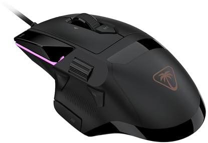 Turtle Beach Command Series MC3 anpassbare RGB-Gaming-Maus mit Kabel | Schwarz, Owl-Eye-30K-DPI-Optiksensor, 4D Scroll Wheel, 1K Polling Rate, optische Switches, 29 programmierbare Tasten, RGB