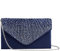 Kaever Femme Sacs Toutes les Saisons Satin Sac de soirée Cristal/strass pour Mariage Soirée/Fête Formel, Bleu Marine, 21 x 13 x 5 cm, Décontracté