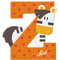 Sevi 83026 Tier Holzbuchstaben Z Zebra ca. 10 cm, Türbuchstaben für Kinderzimmer, ABC Lernspielzeug aus Holz, pädagogisches Spielzeug für Kinder ab 3 Jahren, Buchstabe Tiere sortiert, Orange / Rot