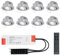 HOFTRONIC - Einbaustrahler Feuchtraum Badezimmer 12V Terrassenüberdachung IP44 Wasserdicht | 8x3W | 8x200 Lumen Warmweiß lichtfarbe Dimmbar Schwenkbar Flach RF-Fernbedienung 3W Mini LED Einbaustrahler