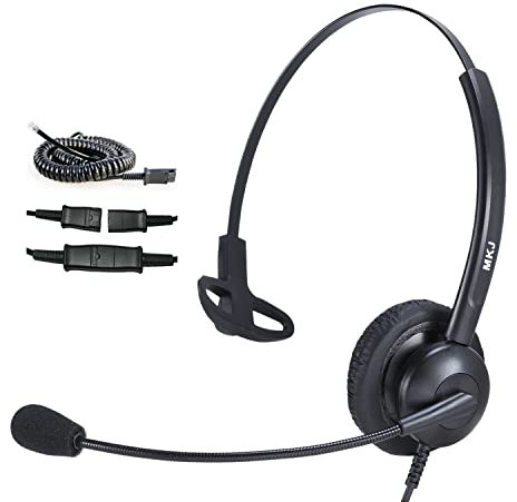 MKJ-Telefon-Headset RJ9-Callcenter-Bürotelefon-Headset mit geräuschunterdrückendem Mikrofon für Avaya Polycom Aastra Mitel Alcatel Fanvil Toshiba-Telefone und mehr