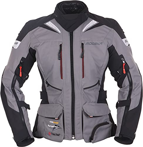 Modeka Panamericana Damen Motorrad Textiljacke, grau/schwarz, 40