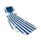Ostrich Strand-Lounge-Sessel, zusammenklappbar und neigbar, für den Außenbereich, blau/weiß gestreift, tragbar, verstellbar, Liegestuhl für Rasen, Pool, Terrasse, Garten und Hof