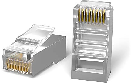 Mr. Tronic Conectores Rj45 Cat 6 | 100 Rj45 Conectores STP para Cable De Red, Cable Internet, LAN, PC, Router | Ethernet 8P8C (100 Unidades, Cat 6 STP)