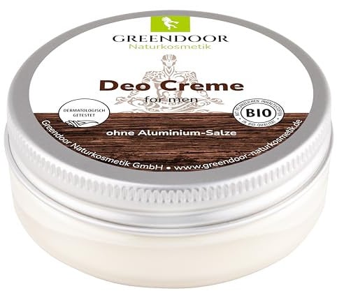 GREENDOOR Kraftvolle Männer Deo Creme 50ml für 6 Monate ohne Körpergeruch, natürliche Deocreme männlicher Duft, Anti Achselgeruch ohne Aluminium, Natur Bio Deodorant, Naturkosmetik vegan