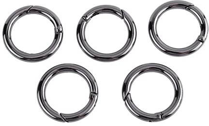 Demeras 5 pz/Borsa in Lega di Zinco Tondo moschettone Anelli di Chiusura a Molla o Ring Clip a Scatto Portachiavi a Molla Gancio a Scatto per Borse, Borse, Portachiavi, Campeggio Escursionismo