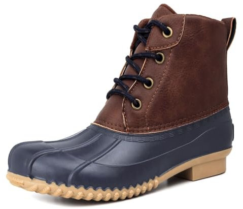 LONDON FOG Winley Duck Damen Stiefel, Mehrfarbig (Marineblau/Cognac), 38 EU