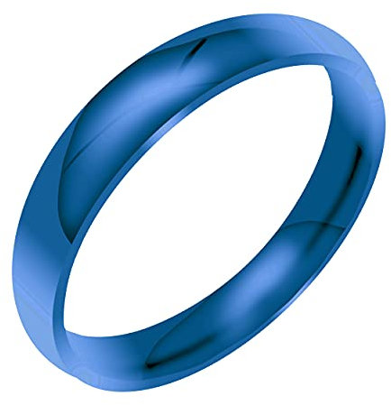 Everstone Paar Ringe Eheringe, Titane Ring Herren/Damen Hochzeit, Verlobung, Alltag, Freundschaftsring, Männer Damen Partnerringe Eheringe, Größe 46 bis 77 Farbe blau 6MM 4MM & 3MM