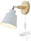 HUA5D Apliques Pared Dormitorio Con Enchufe E Interruptor Blanco,Lámpara De Pared Vintage Retro E27 Interior Modernos,Apliques Para Lectura En Interiores Focos Lámparas De Pared