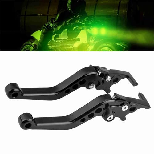 Motorrad Bremshebel 1 Paar Motorrad Bremsgriff Aluminium Bremshebel Kupplungshebel Doppelscheibe Für die meisten Motorräder, Roller, elektrischem Fahrrad (Schwarz)