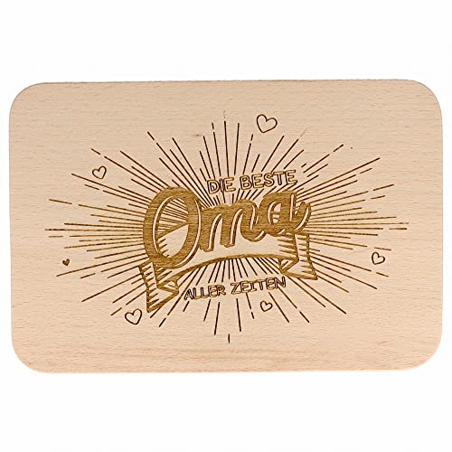 Spruchreif · Frühstücksbrettchen Mama · Brotzeitbrett mit Gravur · Geschenk für Großeltern · Geschenk Oma · Muttertag Die beste Oma aller Zeiten