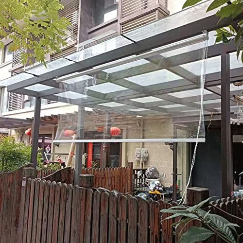 Persianas Enrollables Impermeables Transparentes,Toldo Vertical para Balcón,Prueba Polvo con Aislamiento térmico,Cortina a Prueba de Lluvia,para Exteriores,Pérgola,Balcón (W150xH180cm(59x71in))