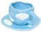 Noviko Bonita taza de café con platillo, taza de té de cerámica, tazas de café únicas para mujer (cielo azul y nubes blancas)