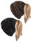 sy soul young Pferdeschwanz Messy Bun Beanie Tail Knit Hole Strickmütze Weiche Brötchen Winter mütze mit zopfloch für Damen(Einheitsgröße2er-Pac –3-Ton-Schwarz und 3-Ton-Kaffee)