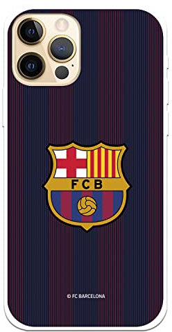 Schutzhülle für iPhone 12-12 Pro FC Barcelona, blaue Streifen, um Ihr Handy zu schützen, flexible Silikonhülle mit offizieller Lizenz von FC Barcelona
