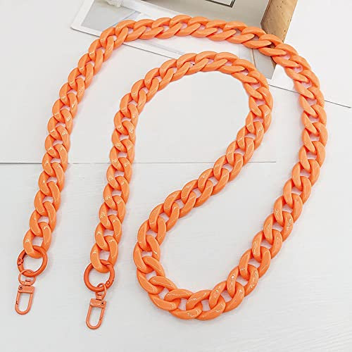 Handykette Universal zum Umhängen-Kompatibel mit jedem Handy und Smartphone,Kette zum Umhängen,Diagonale Spannweite handy kette,Bunte Telefonkette aus Acryl,Handy Dekoration,Tasche Anhänger,Orange