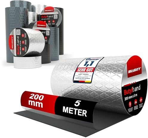 Wasserdichtes Klebeband Butylband 20cmx5m Butyl-Tape Aluband Reparaturband Dichtband