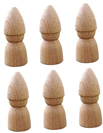 COHEALI 6 STK Marionette Weiße Embryonen DIY Bemalte Puppen Leute Pfeifen Holzhandwerk Zum Bemalen Puppen Aus Holz Holzrohlinge Menschen Aus Holz Holzpflöcke Zum Basteln Holzstücke Körper