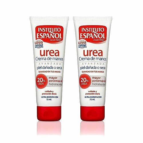 Instituto Español Handcreme Urea Hydrating Feuchtigkeitscreme für trockene und rissige Haut, Tägliche feuchtigkeitsspendende, Körpercreme mit hohem Ureaanteil für alle Hauttypen, Reiseset 150ml
