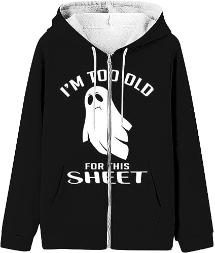 WLHBF Halloween Pullover Damen Langram Damen-Kapuzenpullover mit Rundhalsausschnitt und Langen Ärmeln, Halloween-Aufdruck, stilvolles, lockeres Oberteil Hoodie Mit Rosen (Grey, XXXXXXL)