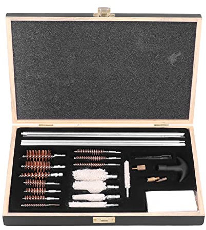 Kit di Pulizia Universale per Pistola da 28 Pezzi Accessori per Canna di Fucile Cassetta degli Attrezzi Set di Spazzole in Lega di Alluminio per Ugelli di Vario Calibro