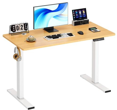 soges Mesa de Computadora Escritorio Eléctrico Regulable en Altura paraTrabajo y Juegos, Escritorio Eléctrico para Sentarse y Levantarse con Smart Panel con Funciones de Memoria, 100cm x 60cm