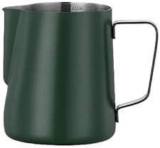 Brocca schiumalatte in acciaio inox, da versare sopra il bollitore per caffè, espresso e vapore, ideale per latte art (verde scuro, 600 ml)