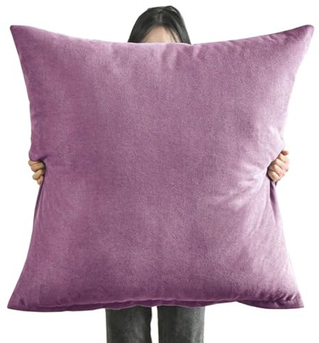 Samt Kissenbezug 80x80,60x60 Kissenhülle Boho,Sofa Dekokissen Bezug 50x50 Couch Kissenbezüge 70x70 Abnehmbare Kissenüberzug und Atmungsaktiv Kopfkissenbezug mit Reißverschluss ( Color : Purple , Size