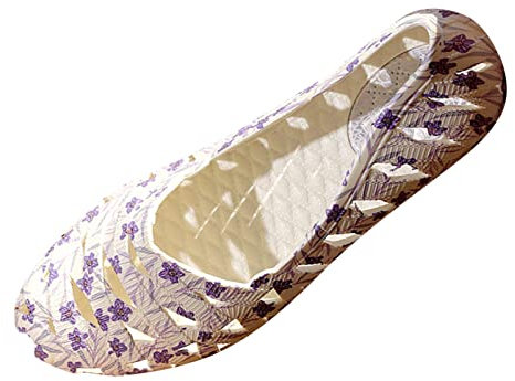 Ruiyete Scarpe da ballerina da donna, fondo piatto, casual, traspiranti, per il tempo libero, con fondo morbido, Baotou, scarpe madri da spiaggia, fiori vuoti, scarpe basse ballerine da donna, Lilla,