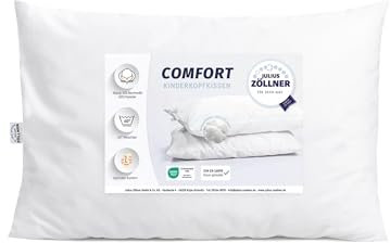 Julius Zöllner® Comfort Kissen 40x60 – Kinderkopfkissen für einen gesunden Schlaf – waschbar bei 60°C & Öko-Tex Standard 100 – Made in Germany, Weiß