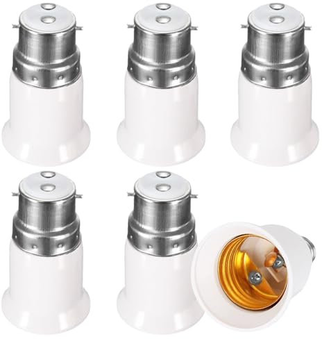 LATRAT 6x adaptateur de douille, Adaptateur de Douille B22 vers E27, LED Convertisseur pour Ampoule Bulbs Culot