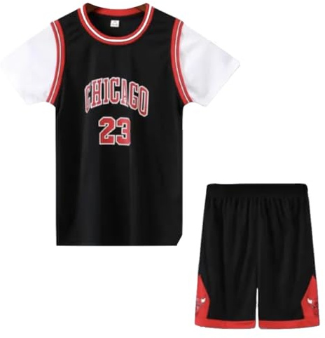 EZB Kids Basketball 2-Piece Performance Tank Top Training Jersey Top and Shorts Set | Sleeveless and Short Sleeved Childrens Basketball Sports Kit for Boys & Girls