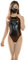 LEOHEX Glänzend Emailliert Stretch Bodysuit Sexy Fluid Racing Badeanzug Rubberized Wet Look(XXL,Schwarz)