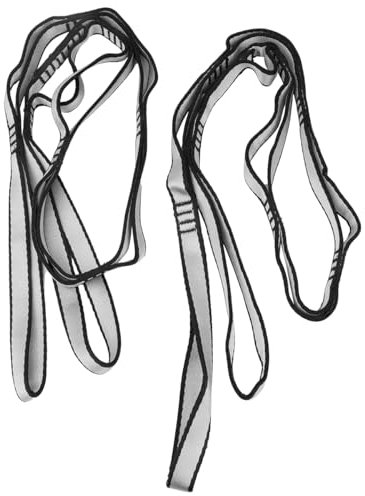 Tiardey 2 Stück Daisy Chain 110 cm Verlängerungsgurt für Yoga-Hängematte Starke Kletterschlinge verstellbares Yoga-Übungsband aus Nylon mit Mehreren Schlaufen für Stretching Fitnesstraining