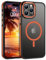 DOMAVER Magnetisch Hülle für iPhone 15 Pro Max, Handyhülle iPhone 15 Pro Max 6.7'' Case kompatible mit Mag Safe, Durchscheinend Matt Stoßfeste Rundumschutz Schutzhülle, Orange