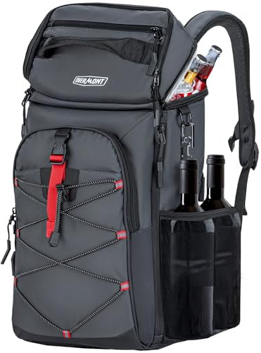 Overmont Kühlrucksack Groß Isolierte Kühltasche - 30L Auslaufsichere Lunchtasche Herren Damen - Thermo Rucksack mit Flaschenöffner für Outdoor Camping Picknick BBQ Ausflügen Wandern Strand Schwarz