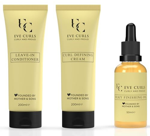 Eve Curls Complete Curls Set – Sparset für Lockenpflege – Lockencreme, Leave-In Conditioner & Haaröl – Feuchtigkeit & Definition – Curly Girl Methode