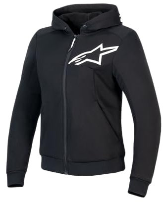 Alpinestars Stella Chrome V2 Sport Hoodie Damen Kapuzenpullover Jacke Schwarz Weiß, XXL
