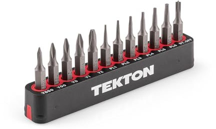 TEKTON 4 mm Electronics Bit Set with Rail, 12-Piece (Y000-Y2, PL1-PL6, Standoff) | DZZ92003