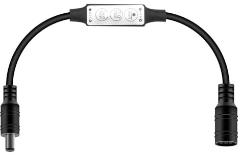 Fuhjythy Low-Profile Inline Controller Mini 3 Key Dimmer Switch for LED Strip Light Black