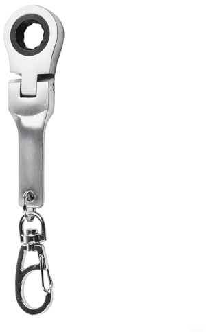 Portable 10mm Ratchet Spanner, Keychain Design for Easy Transport and Accessibility in Repairs (Matte silver)