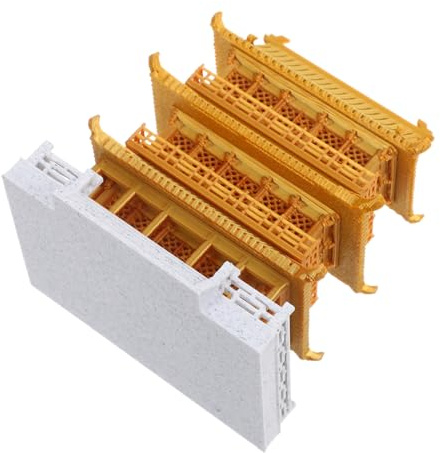 ULDIGI Pavillon Tischdekoration im Chinesischen Stil Miniatur mit Dreistöckiger Struktur aus Kunststoff Elegante Antike für Zuhause oder Schreibtisch