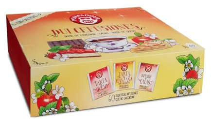 Pompadour - Cofre Dulcefusiones - 3 Variedades de tés e infusiones dulces - Caja de regalo surtido - 60 bolsitas