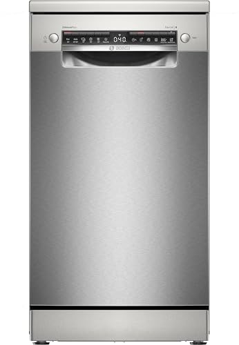 Bosch SPS4EMI17E Serie 4 Lavastoviglie slim 45 cm Acciaio | Lavastoviglie libera installazione slim, Apertura automatica porta, Smart, Programmi aggiuntivi da App, Made in Europe