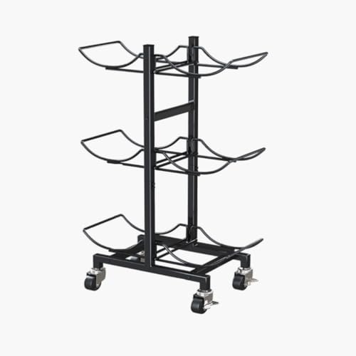 WDSOPK 5 Gallon Water Bottle Holder with 4 Wheels, 3 Tier Moving Cooler Holder, Water Bottle Storage Rack - Holds 6 Bottles - Heavy Duty Stand for Home