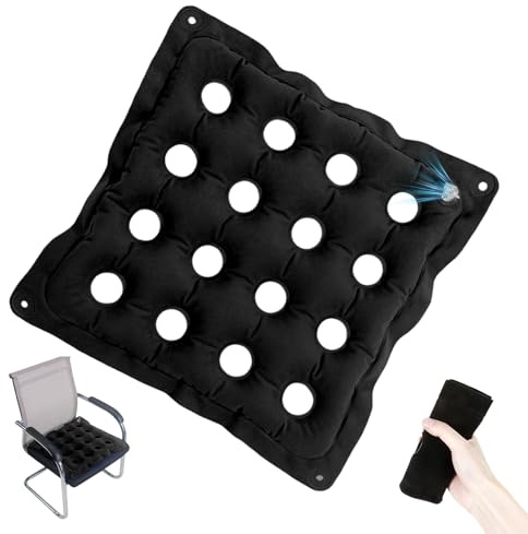letcdfer Aufblasbares Sitzkissen mit Löchern, Wasserdicht Luftkissen, Tragbar Ultraleicht Reisekissen, Faltbar Outdoor Sitzmatte für Camping Auto Flugzeuge Rollstuhl Bürostuhl Home