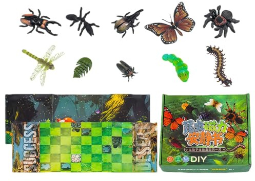 Aktivitätsbuch mit Magnetaufklebern – Spielzeug 22 x 19 x 4 cm, Lernspielzeug mit, lustige Lernaktivität mit beweglichen Gelenken, interaktives Gadget für